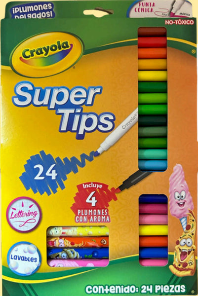 Plumón Crayola Delgado Super Tips C/24 Con Aroma – Tuksonora