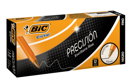Bolígrafo Bic Fino Negro C/12