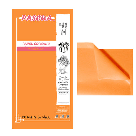 Papel Coreano Tissue C/10 Naranja