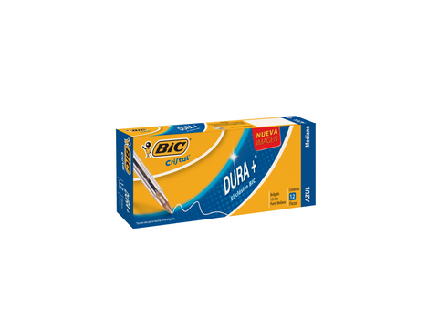 Bolígrafo Bic PM Dura + Azul C/12