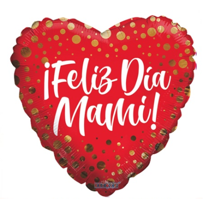Globo Metálico 18H Feliz Día Mama Rojo