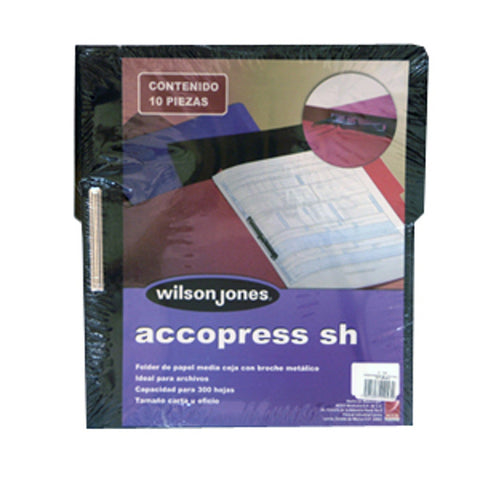 Folder Broche Accopress Carta C/10 Negro