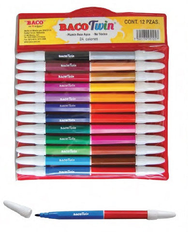 Plumón Baco Twin Estuche C/12