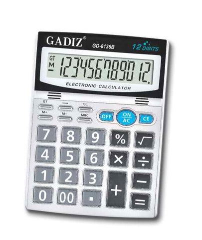 Calculadora Gadiz 12 Dígitos Escritorio  GD-8136B
