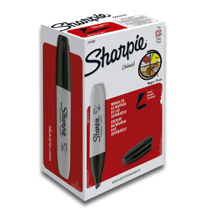 Marcador Sharpie Cincel Negro C/12