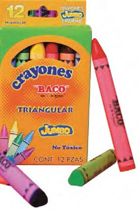 Crayón Baco Triangular C/12 Jumbo
