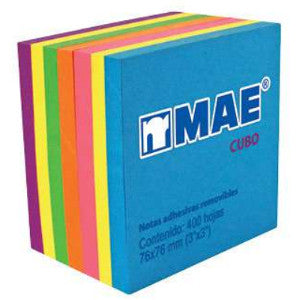 Notas Adhesivas Cubo Neón Mae 3 X 3