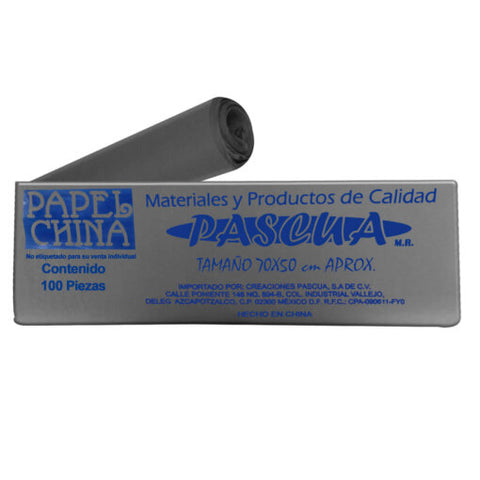 Papel China 50X75 Pliego Pascua C/100 Negro