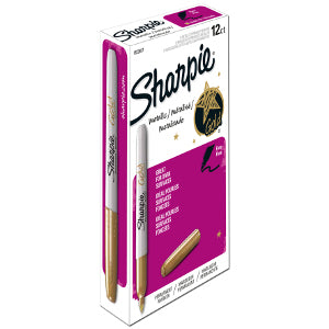 Sharpie Fino Metálico Oro C/12
