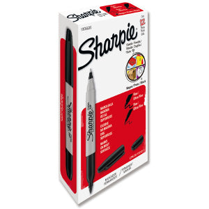 Sharpie Twin D. Punta Negro C/12