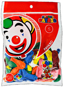 Globo Payaso #5 Surtido C/100