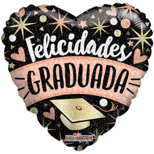 Globo Metálico 18H Felicidades Graduada Chic