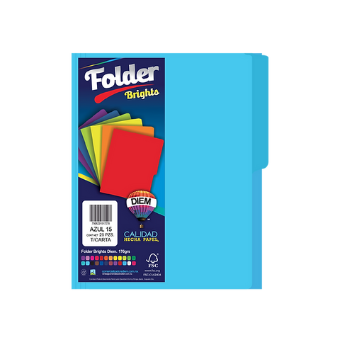 Folder Diem T/Carta Azul C/25