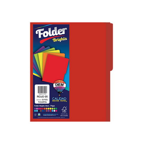 Folder Diem T/Carta Rojo C/25