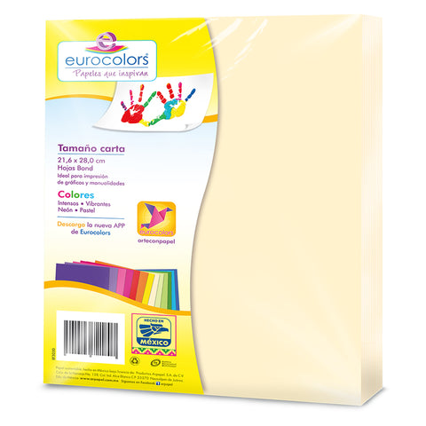 Hojas De Colores Carta Eurocolors Arena C/100