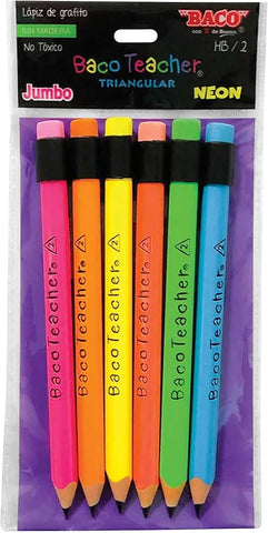 Lápiz Baco Teacher Neon Bolsa C/6 Lp074