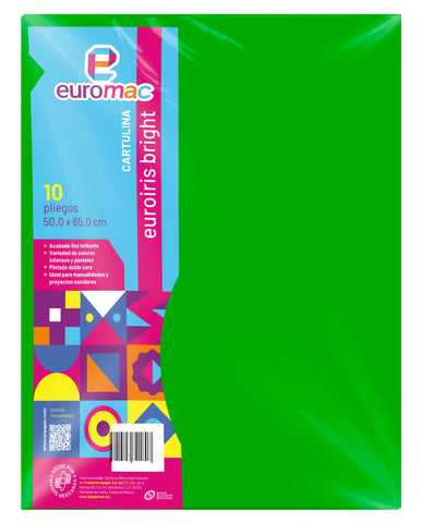 Cartulina Euroiris (Reflect) 50x65 C/10 Verde Manzana