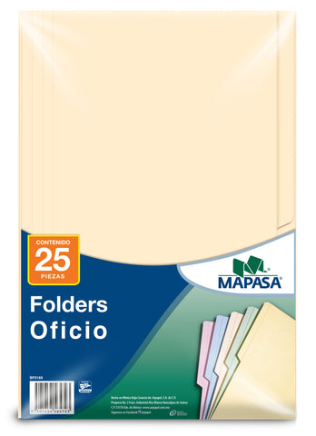 Folder Mapasa Oficio Crema C/25