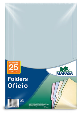 Folder Mapasa Oficio C/25 Azul