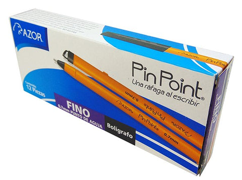 Bolígrafo Azor Pin Point Cuerpo Amarillo Fino Negro 0.7Mm