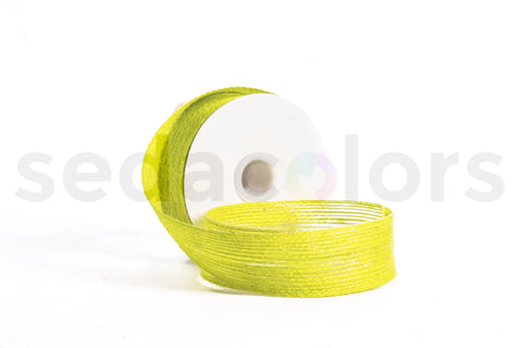 Liston Resplandor #9 Jute Natural Verde Limon 34