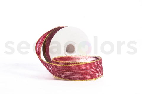 Liston Resplandor #9 Jute Con Orilla Metalica Vino 11