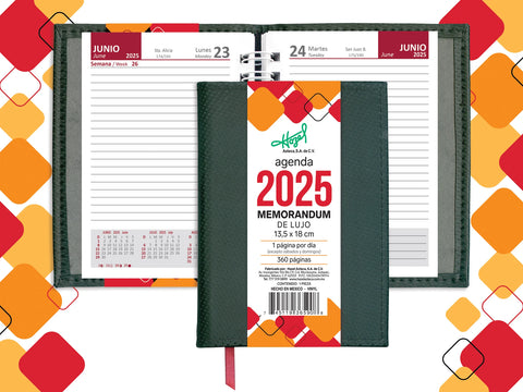 Agenda Azteca Memorandum De Lujo Negra 365-90 Diaria