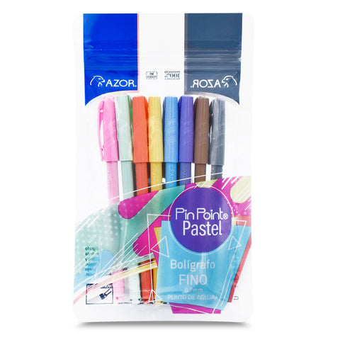 Bolígrafo Azor Big Point Fino Pastel 0.7 Bolsa C/8