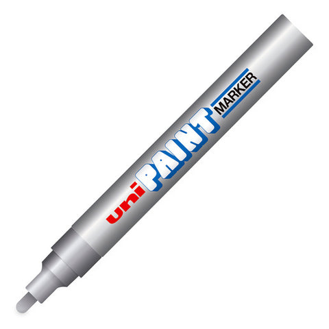 Marcador Permanente Uni Paint Px-20 Plateado C/12