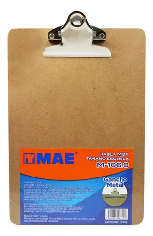 Tabla Mae Madera Esquela Con Gancho Metal M-106.0
