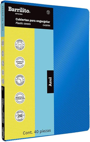 Pasta Barrilito Rayada Azul C/20