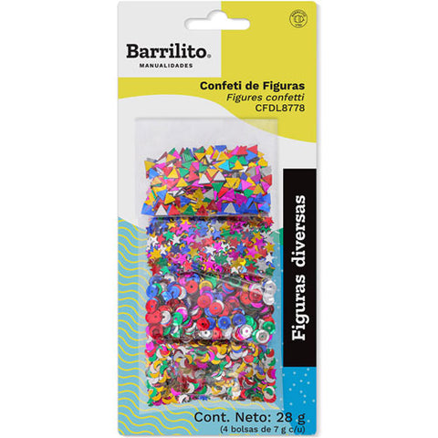 Confeti Figuras Diversas 4 Bolsas Con 7G C/u