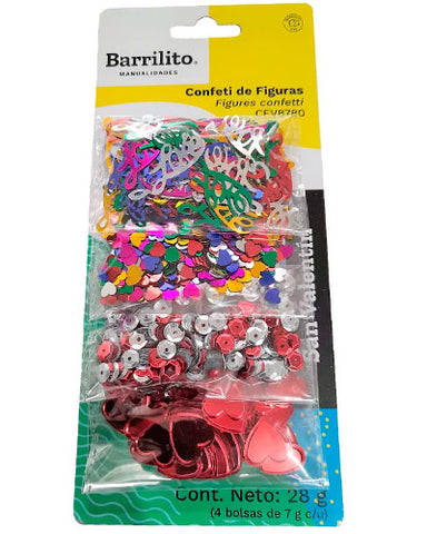 Confeti Figuras San Valentin 4 Bolsas Con 7G C/u