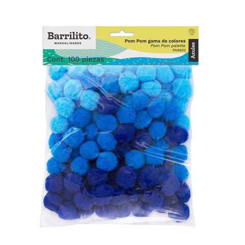 Pom Pom Barrilito Colores Azules PA8602