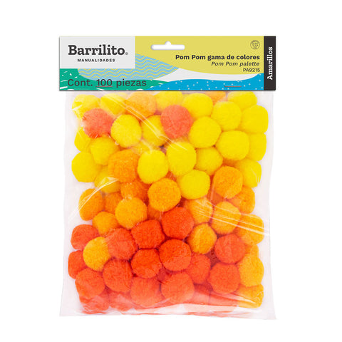 Pom Pom Barrilito Colores Amarillo PA9215
