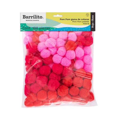 Pom Pom Barrilito Colores Rojos PR6578