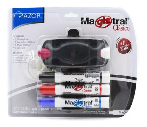 Marcador Pizarrón Magistral Clasico C/4 Borrador 83173