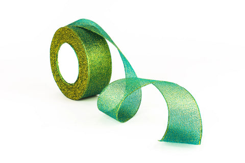 Liston Sedacolor Textil Con Brillo Metak 40MM Verde 47