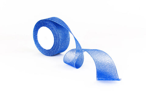 Liston Sedacolor Textil Con Brillo Metak 40MM Azul 121