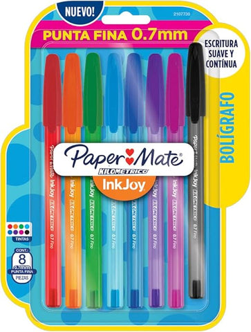 Bol Papermate Kilométrico 100 Fino Surtido C/8 Tarjeta 2107730