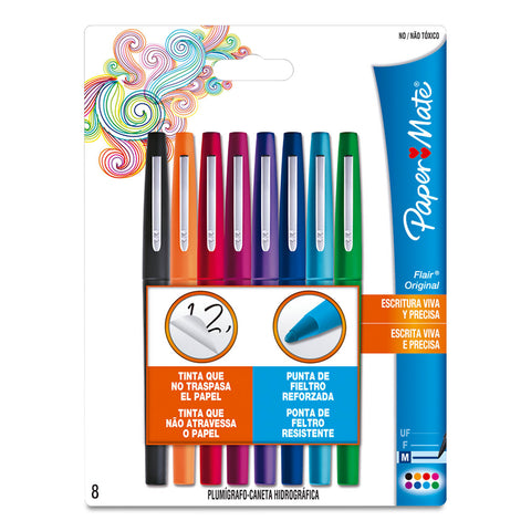 Plumin Flair Doble Punta C/8 Surtido