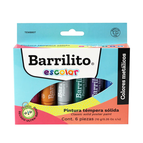Pintura Tempera Solida Colores Metálicos Tem8807