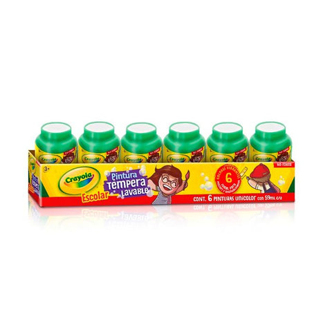 Pintura Tempera 59Ml Crayola Verde C/6 Piezas