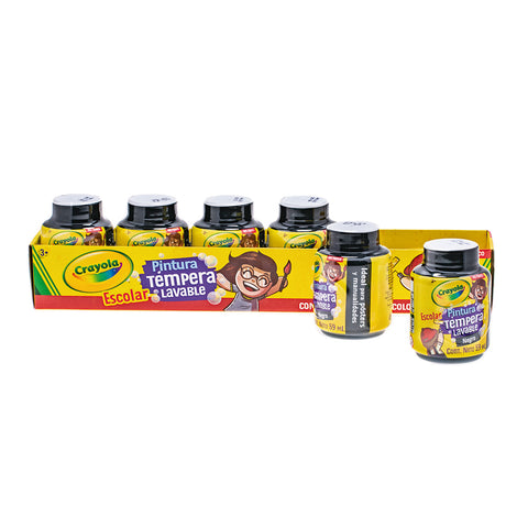 Pintura Tempera 59Ml Crayola Negra C/6 Piezas