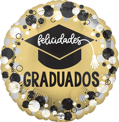 Globo MetÌÁlico 17C Felicidades Grad Circle & Dots