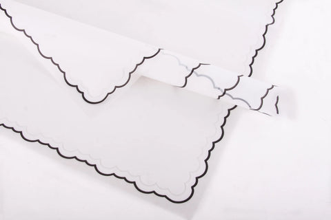 Papel Coreano Borde Ondas C/20 Blanco 258
