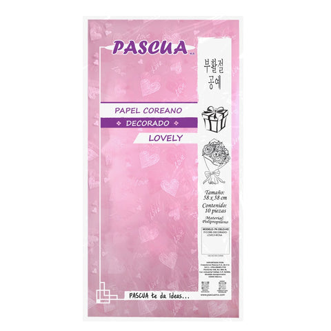 Papel Coreano Decorado Lovely C/10 Rosa