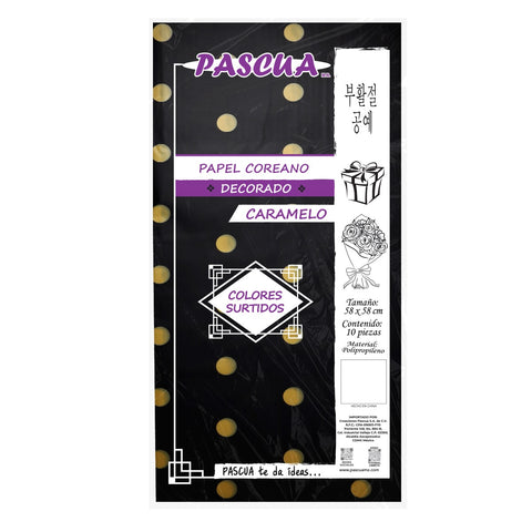 Papel Coreano Decorado C/10  Caramelo Surtido