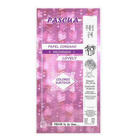 Papel Coreano Decorado Lovely C/10 Surtido