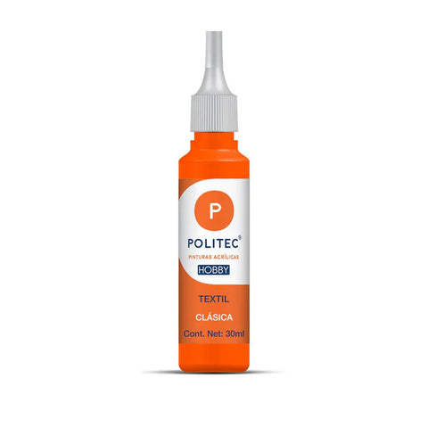 Pintura Textil Politec 30 Ml 605 Naranja C/12